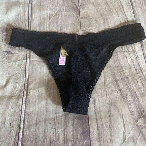 VICTORIA'S SECRET BLACK LEOPARD THONG / STRING PANTY WOMAN'S size M NEW WT - Picture 4 of 10